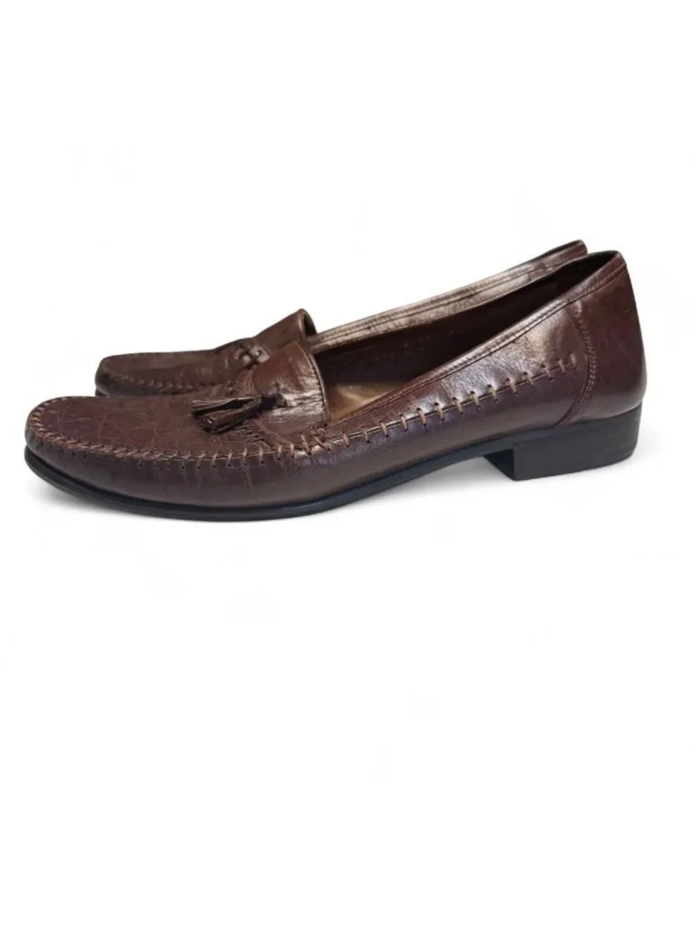 Vintage San Remo Italian Leather Loafers Men's 9.5 Tassel Preppy Luxury Office